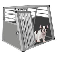 Produktbild von EUGAD Hundetransportbox Aluminium für große Hunde und Katzen Silber 80x65x65cm