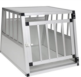 EUGAD Hundetransportbox aus Aluminium für kleine Hunde und Katzen XL Silber – Bild 1 von 13