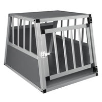 Produktbild von EUGAD Hundetransportbox aus Aluminium für kleine und mittlere Hunde Grau/Silber 54x69x51cm
