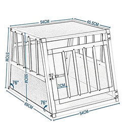 EUGAD Hundetransportbox aus Aluminium für kleine und mittlere Hunde mit Sicherheitsverschluss 54x69x51cm Schwarz – Bild 1 von 4