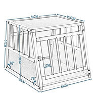Produktbild von EUGAD Hundetransportbox aus Aluminium für kleine und mittlere Hunde mit Sicherheitsverschluss 54x69x51cm Schwarz