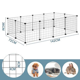 EUGAD Kleintier Freigehege aus Metall für Kaninchen und Nager 142x72x36cm – Bild 1 von 12