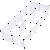 Produktbild von EUGAD Kleintiergehege aus Kunststoff für Kaninchen und Chinchilla Weiß Transparent 175x75x35cm