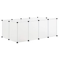 Produktbild von EUGAD Kleintiergehege Freilaufgehege für Kaninchen und Meerschweinchen aus Metall Weiß 145x46x75cm - 12 x 35 cm