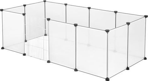 Produktbild von EUGAD Kleintierkäfig Freigehege mit Tür verformbar und erweiterbar 145x46x75cm