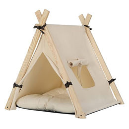 EUGAD Tipi Zelt für Katzen und Hunde mit Kissen aus Baumwolle, abnehmbar und waschbar, 45x45x55cm – Bild 1 von 2