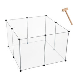 EUGAD Transparentes Kleintier Freigehege aus Kunststoff für Kaninchen und Meerschweinchen 102 x 102 x 70 cm – Bild 1 von 13
