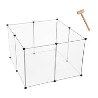 Produktbild von EUGAD Transparentes Kleintier Freigehege aus Kunststoff für Kaninchen und Meerschweinchen 102 x 102 x 70 cm