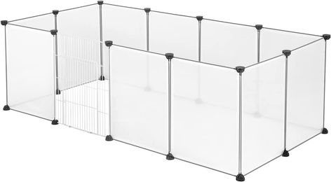 EUGAD Transparentes Kleintierfreigehege aus Kunststoff für Kaninchen Meerschweinchen und Hamster 145x75x46cm – Bild 1 von 2