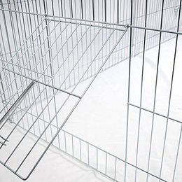 EUGAD XXL Freilaufgehege für Kaninchen und Hühner mit Sonnenschutz und Tür mit Schloss 220x103x103 cm aus Metall – Bild 1 von 8