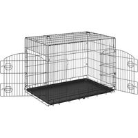 Produktbild von EUGAD XXL Hundetransportbox aus Metall für kleine Hunde in Schwarz 108x76x69 cm