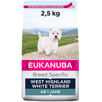 Produktbild von Eukanuba Adult Breed Specific West Highland White Terrier Trockenfutter Huhn und Pute 2,5 kg - 3 x 2,5 kg