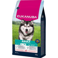 Produktbild von Eukanuba Adult Trockenfutter Lachs und Huhn für große Hunderassen 12 kg ohne Farb- und Aromastoffe