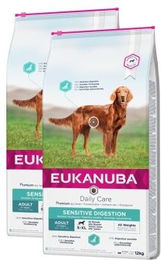 Eukanuba Daily Care Hund Trockenfutter Adult Sensitive Huhn 2x12 kg - 2 x 12 kg – Bild 1 von 3