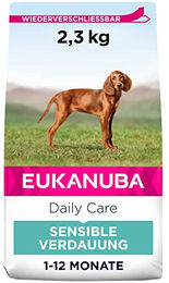 Eukanuba Daily Care Sensitive Digestion Welpenfutter Huhn Trockenfutter für Welpen mit sensibler Verdauung ohne Farb- und Aromastoffe 2,3 kg - 2,3 kg – Bild 1 von 9