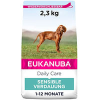 Produktbild von Eukanuba Daily Care Sensitive Digestion Welpenfutter Huhn Trockenfutter für Welpen mit sensibler Verdauung ohne Farb- und Aromastoffe 2,3 kg - 2,3 kg