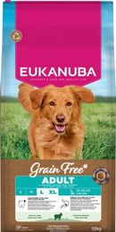 Produktbild von Eukanuba Grain Free Adult Large Hundefutter mit Lamm Getreidefrei und Glutenfrei 2 x 12 kg