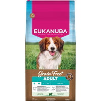 Produktbild von Eukanuba Grain Free Adult Small & Medium Hundetrockenfutter mit Lamm 2 x 12 kg getreidefrei und glutenfrei