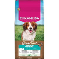 Produktbild von Eukanuba Grain Free Adult Trockenfutter mit Lamm für kleine Hunde getreidefrei 12 kg