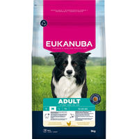 Produktbild von Eukanuba Hundefutter Adult für mittelgroße Rassen mit Huhn ohne Farb- und Aromastoffe 3 kg