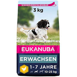 Eukanuba Hundefutter Huhn für mittelgroße erwachsene Hunde ohne Farb- und Aromastoffe 3 kg - 2 x 3 kg – Bild 1 von 9