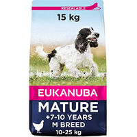 Produktbild von Eukanuba Hundefutter Huhn Trockenfutter für Senior Hunde mittelgroße Rassen ohne Farb- und Aromastoffe 15 kg - 2 x 15 kg
