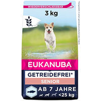 Produktbild von Eukanuba Hundefutter Trockenfutter für Senior Hunde kleine und mittelgroße Rassen getreidefrei mit Lachs 3 kg - 3 kg