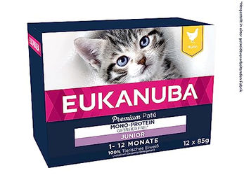 Eukanuba Junior Katzenfutter Nassfutter Huhn getreidefrei für Kitten 12 x 85 g - 12 x 85 g – Bild 1 von 8