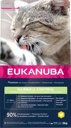 Produktbild von Eukanuba Katzenfutter Hairball Control Adult Huhn Getreidefrei 3 x 2 kg - 3 x 2 kg