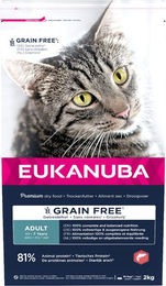 Eukanuba Katzenfutter Trockenfutter Adult Getreidefrei mit Huhn und Lachs 2 kg - 2 kg – Bild 1 von 11