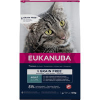 Produktbild von Eukanuba Katzenfutter Trockenfutter Getreidefrei Lachs und Huhn Adult 10 kg - 10 kg