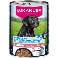 Produktbild von Eukanuba Life Care Senior Hund Pastete mit Forelle und Süßkartoffeln 400 g