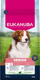 Produktbild von Eukanuba Premium Nutrition Senior Small & Medium Breed Hundefutter Lamm mit Zahnpflege 12 kg
