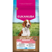 Produktbild von Eukanuba Senior Hundefutter Trockenfutter getreidefrei mit Fisch für kleine und mittelgroße Rassen 3 kg