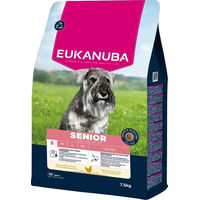 Produktbild von Eukanuba Senior Trockenfutter für kleine Hunde mit Huhn und Truthahn ohne Farb- und Aromastoffe 7,5 kg