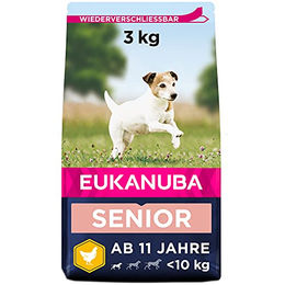 Eukanuba Trockenfutter Huhn für kleine Rassen Senior ohne Farb- und Aromastoffe 3 kg - 3 kg – Bild 1 von 9