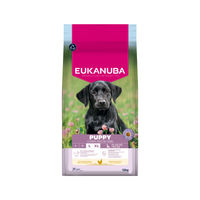 Produktbild von Eukanuba Welpenfutter für große Rassen mit Huhn zur Unterstützung von Gelenken, Knochen und Immunsystem 12 kg