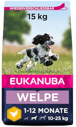 Eukanuba Welpenfutter Huhn für mittelgroße Rassen Trockenfutter 15 kg - 15 kg – Bild 1 von 11