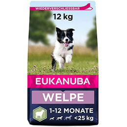 Eukanuba Welpenfutter Lamm Trockenfutter für kleine und mittelgroße Rassen 12 kg - 12 kg – Bild 1 von 7