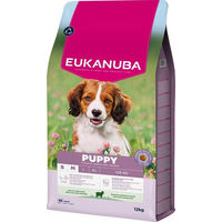 Produktbild von Eukanuba Welpenfutter Lamm und Huhn für kleine Rassen Sensitive Trockenfutter 12 kg