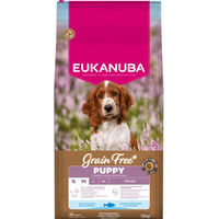 Produktbild von Eukanuba Welpenfutter Trockenfutter für kleine und mittelgroße Rassen mit Fisch getreidefrei und glutenfrei 12 kg
