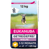 Produktbild von Eukanuba Welpenfutter Trockenfutter Huhn getreidefrei für kleine und mittelgroße Hunde 12 kg - 12 kg