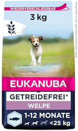 Eukanuba Welpenfutter Trockenfutter mit Lachs für kleine Rassen getreidefrei 3 kg - 3 kg – Bild 1 von 9