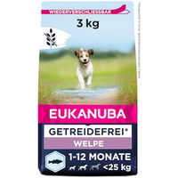 Produktbild von Eukanuba Welpenfutter Trockenfutter mit Lachs für kleine Rassen getreidefrei 3 kg - 3 kg