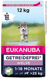 Eukanuba Welpenfutter Trockenfutter mit Lamm für große Rassen getreidefrei 12 kg - 2 x 12 kg – Bild 1 von 9