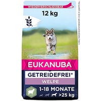 Produktbild von Eukanuba Welpenfutter Trockenfutter mit Lamm für große Rassen getreidefrei 12 kg - 2 x 12 kg