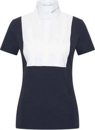 Produktbild von Euro-Star Amira Turnierpolo Damen aus Baumwolle Blau Schwarz XL