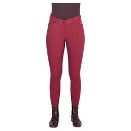 Euro-Star Arista Fashion Diamond Reithose Damen mit Full Grip und Silikonbeschichtung Winter Dunkle Beere Rot – Bild 1 von 2