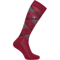 Produktbild von Euro-Star Reitsocken Kariert mit Polygiene aus Baumwolle Unisex Rot Bunt Größe M