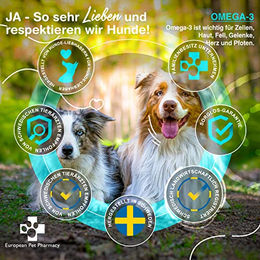 Europeanpetpharmacy Fischöl Kapseln für Hunde und Katzen zur Unterstützung von Haut, Fell und Gelenken mit Omega 3 und 6 für alle Altersstufen 180 Softgels - 180 Stk. – Bild 1 von 5